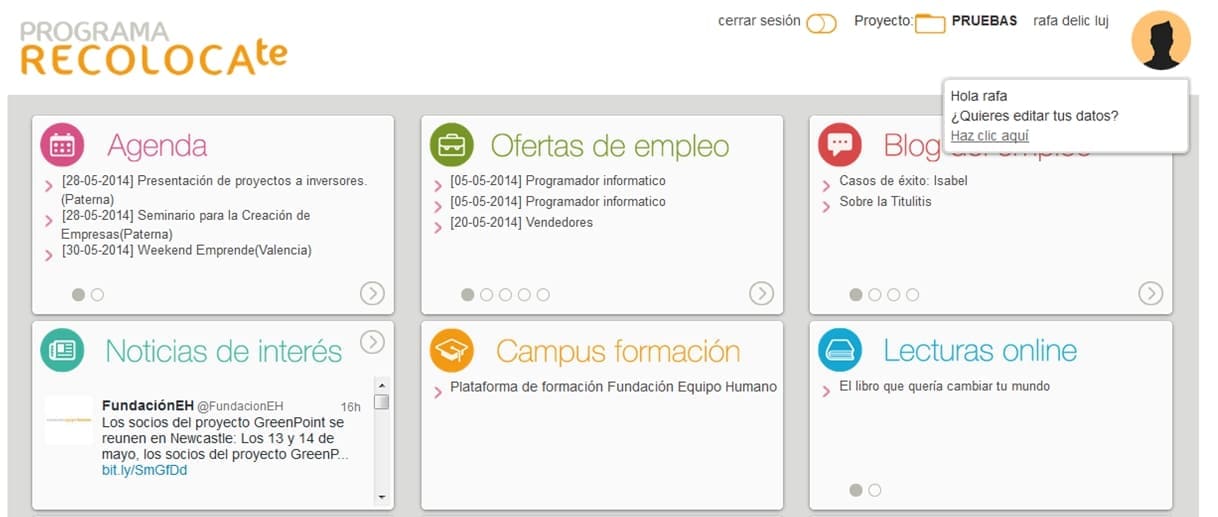 Nueva Plataforma RECOLOCATE