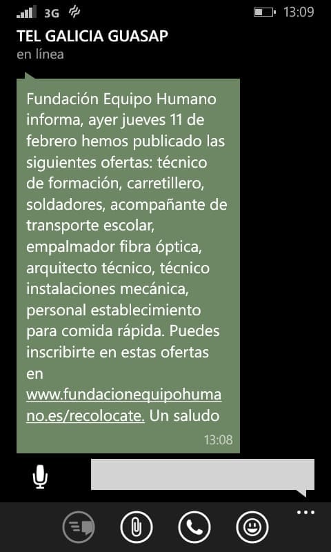 Nuevo servicio diario de envío de ofertas de empleo mediante WhatsApp