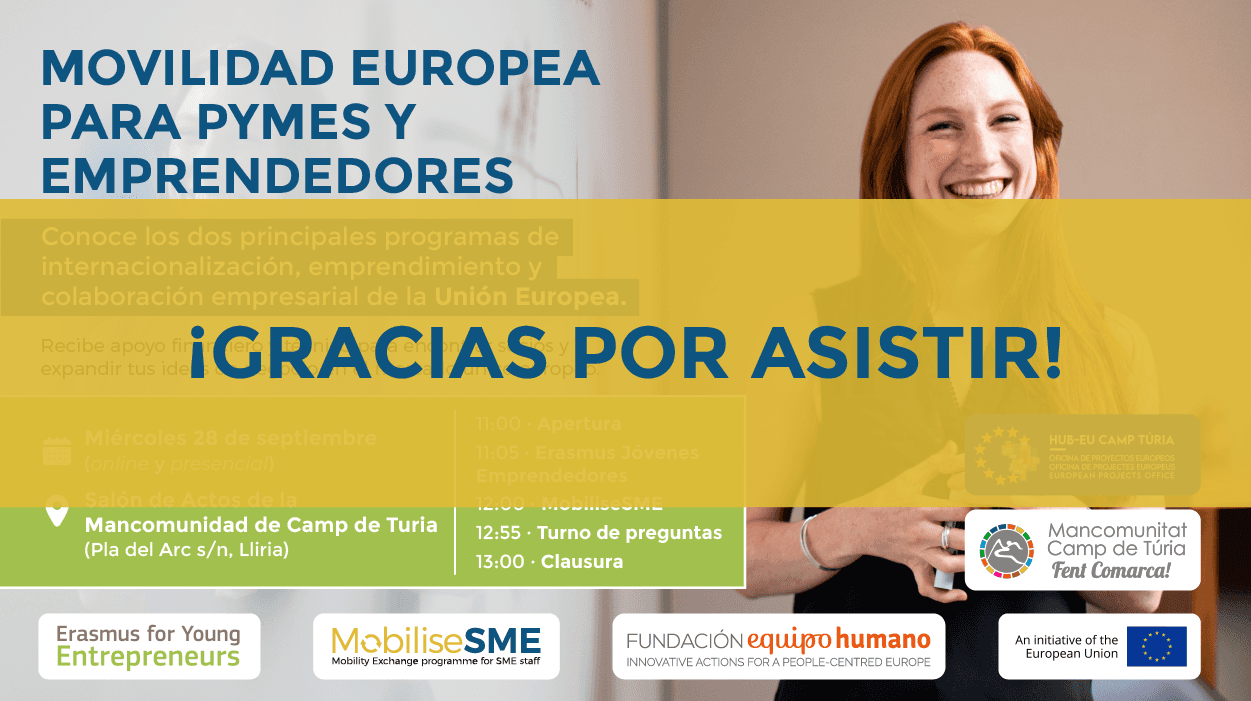 Celebramos en Llíria la jornada “Movilidad europea para pymes y emprendedores”